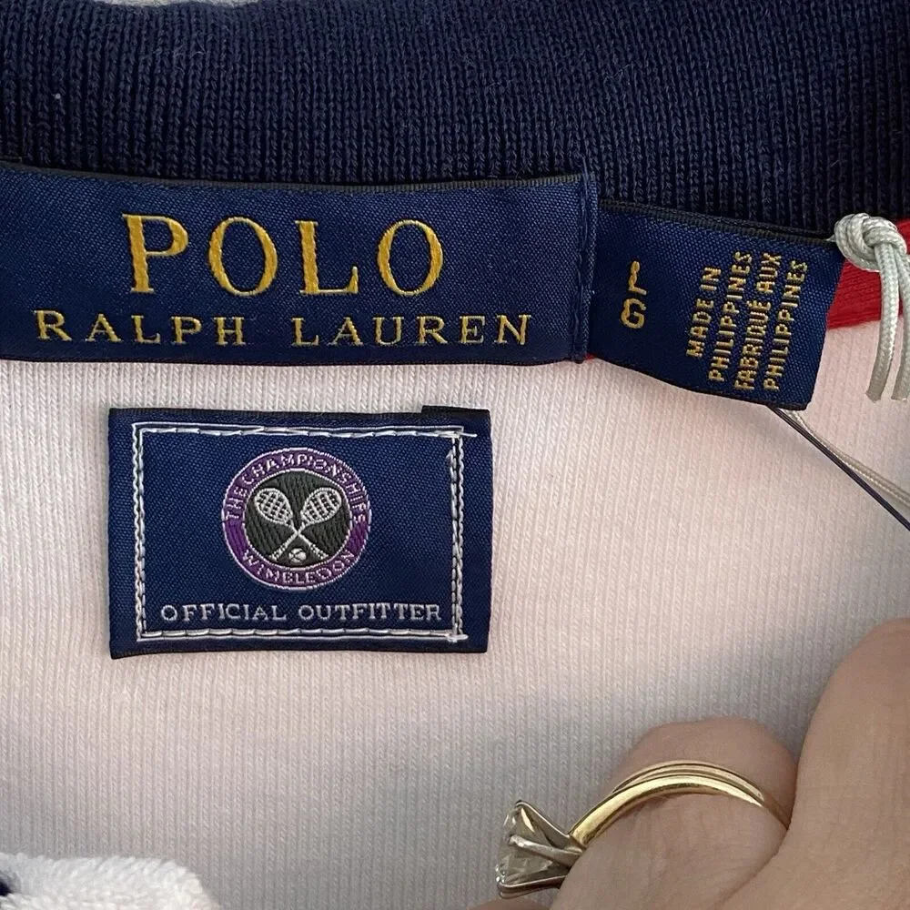 Polo Ralph Lauren Shirt Mens Size Large 2020 Wimbledon Tennis Terry Cloth L